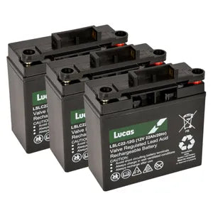 3 X LUCAS 22AH BATTERY LSLC22-12