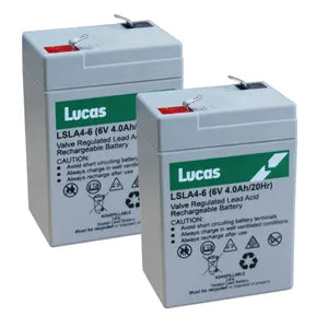 PAIR OF LSLA4-6 LUCAS SLA BATTERY 6V 4AH