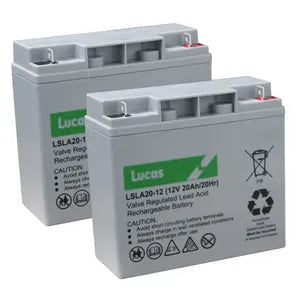 PAIR OF 12V 20AH MOBILITY BATTERIES - LUCAS LSLA20-12