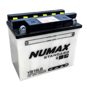 YB16L-B NUMAX MOTORCYCLE BATTERY 12V 19AH YB16LB